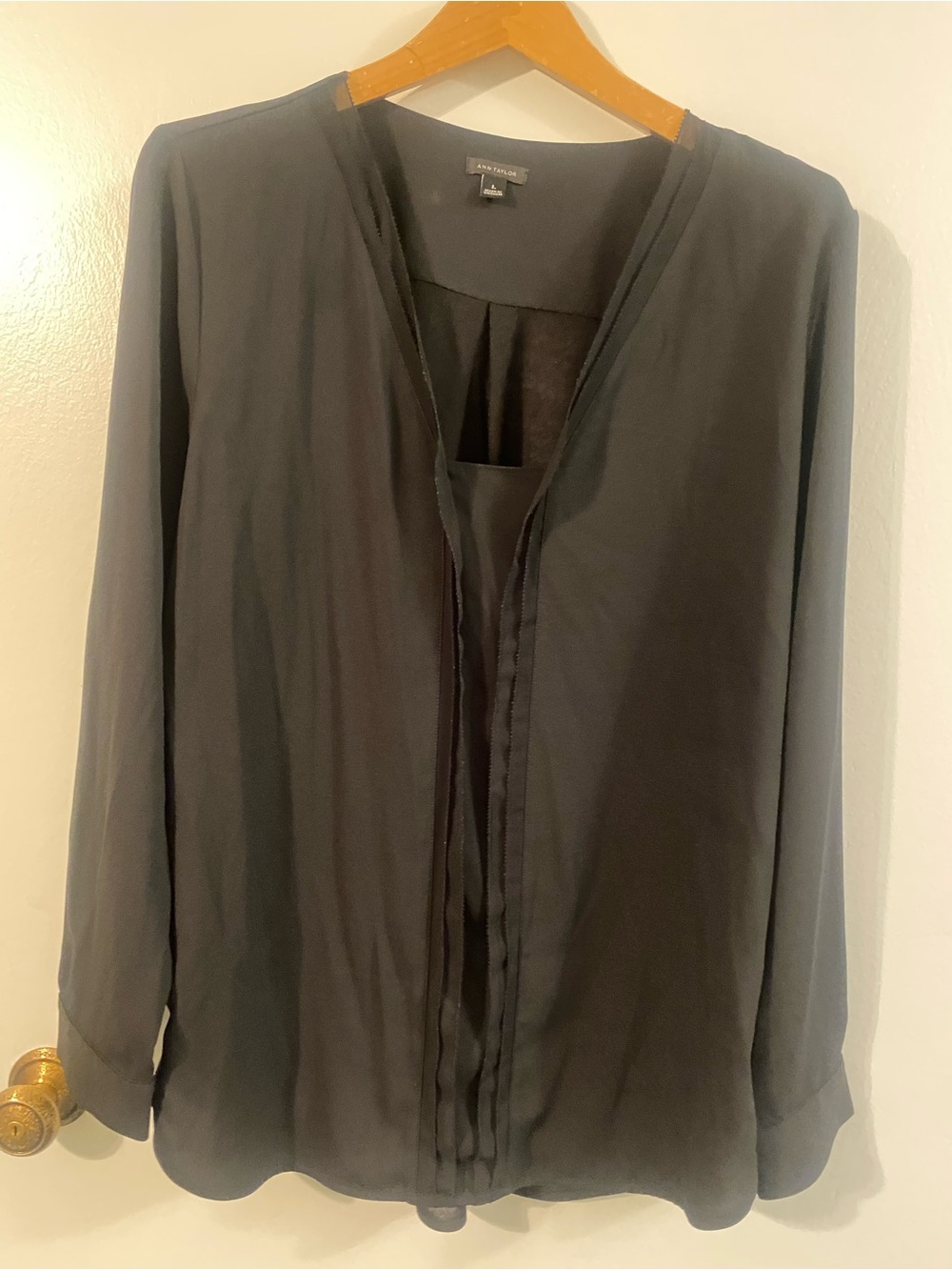 Ann Taylor Black Open-Front Women's Blouse